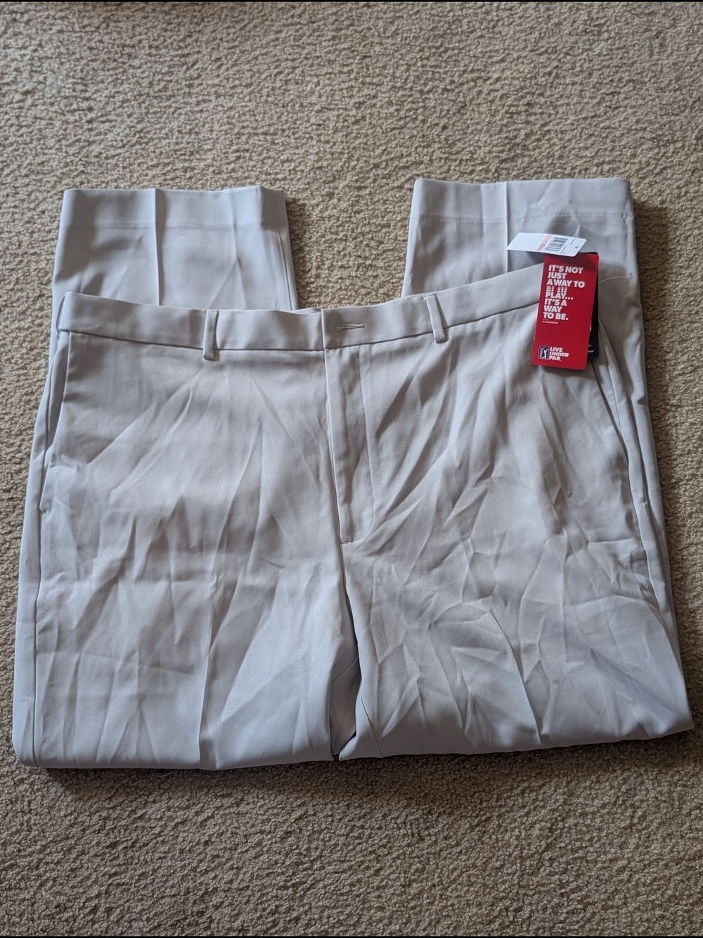Light Beige Dress Pants - Classic Straight Cut PGA Tour Golf men's 40 X 29